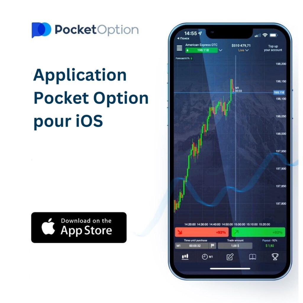 Application Pocket Option pour iOS.