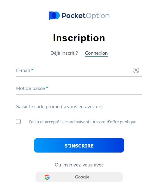 Guide étape par étape pour l'inscription.