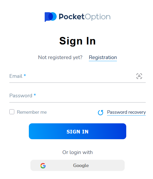 How to login on Pocket Option.
