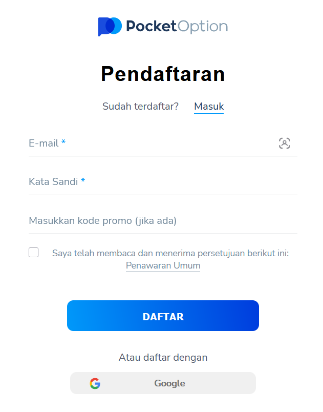 Panduan langkah-demi-langkah untuk pendaftaran.