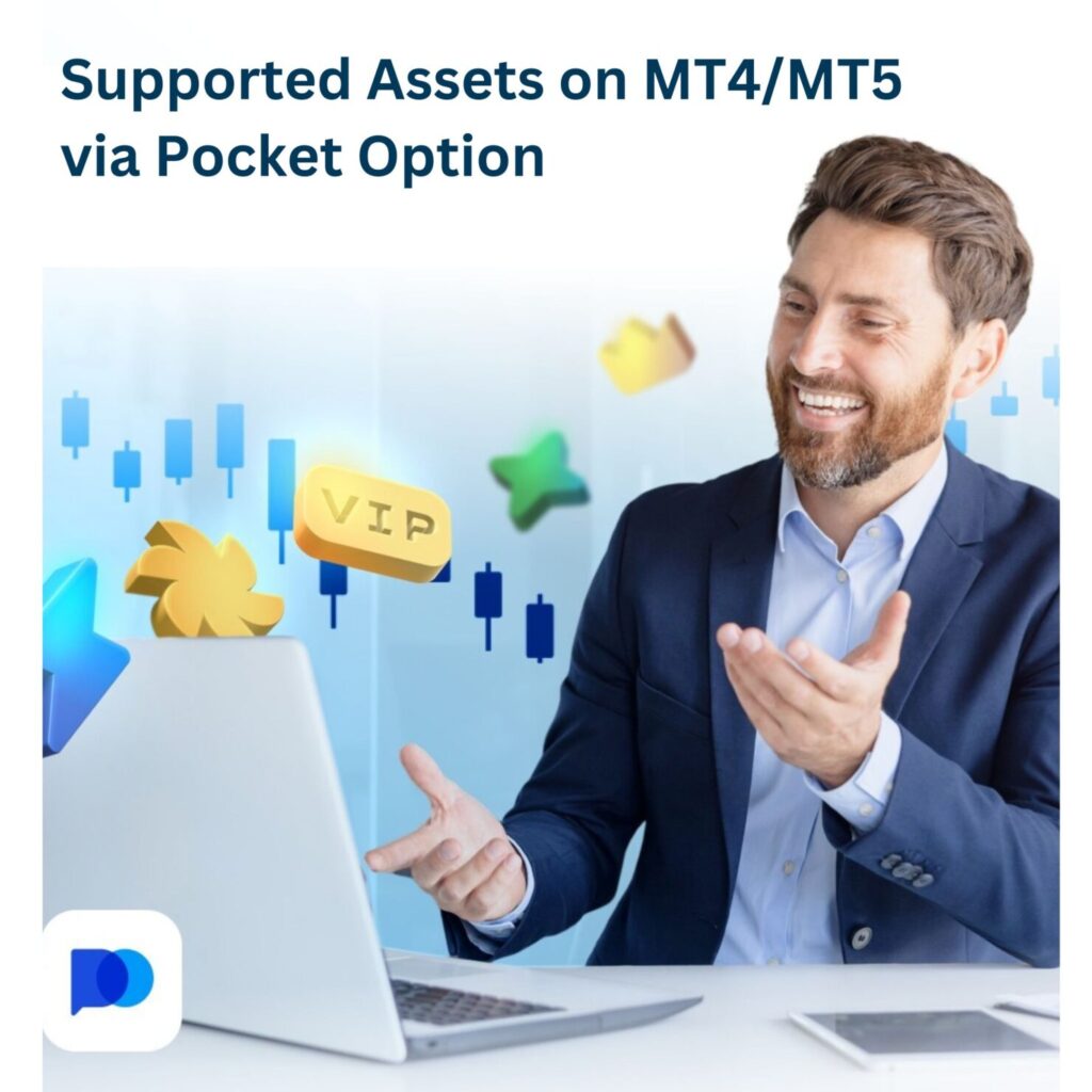 Supported assets on MT4/MT5 via Pocket Option.
